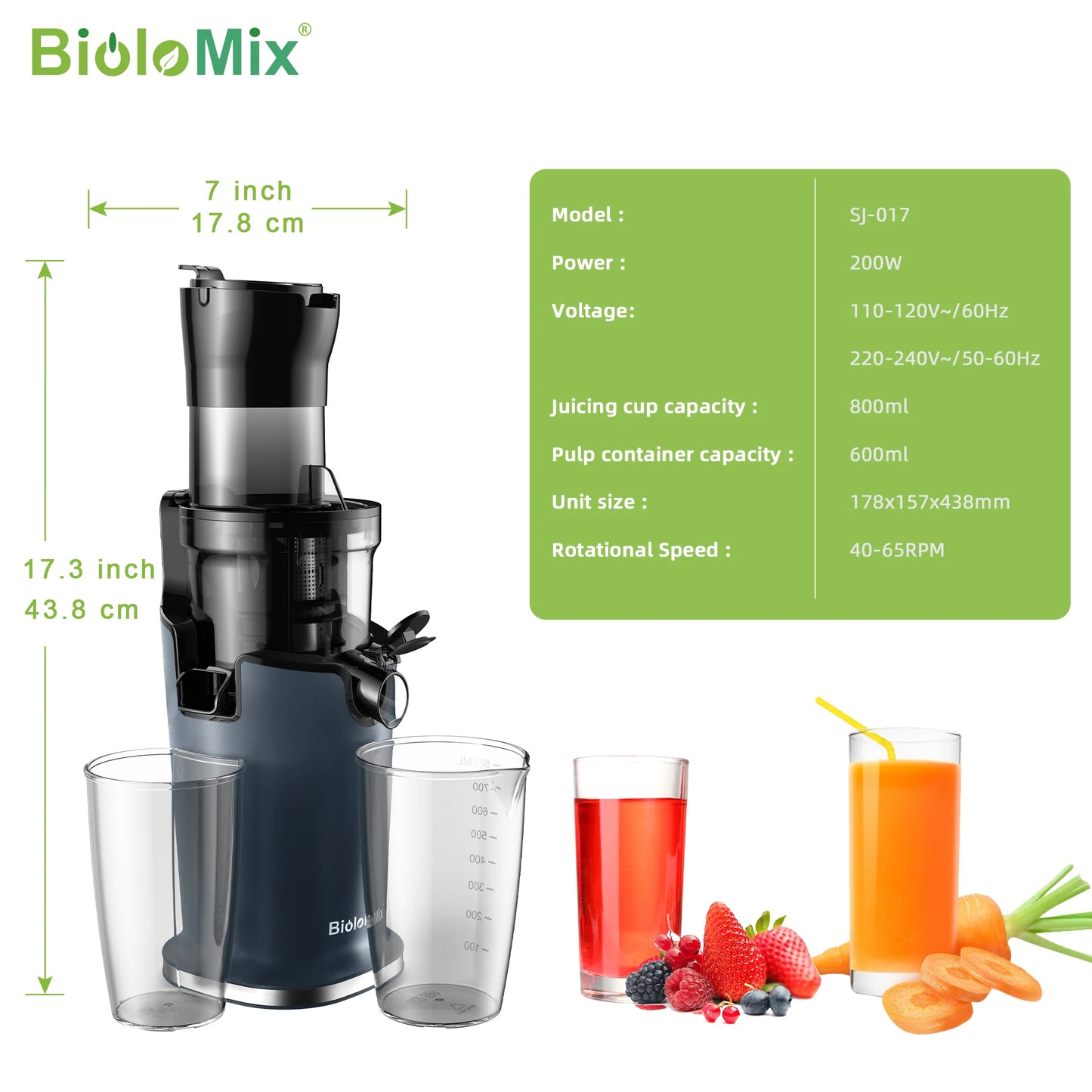 BioloMix Whole-Fruit Cold Press